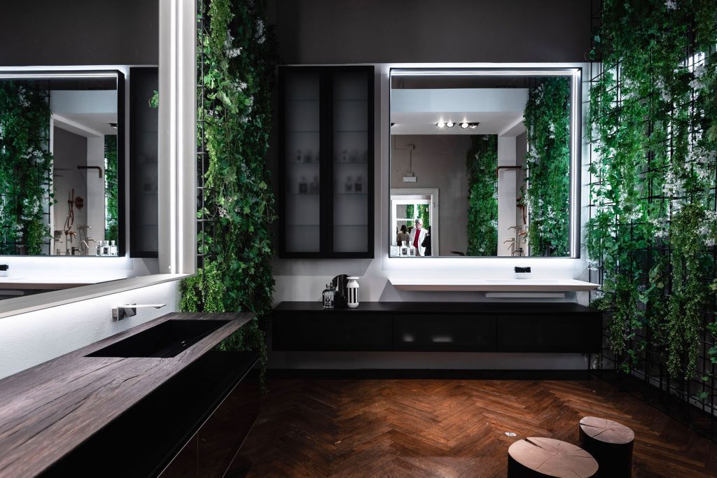 Salle de bain avec une ambiance nature