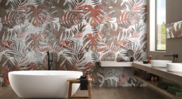 cersaie 2021 tendance ceramique floral salle de bain